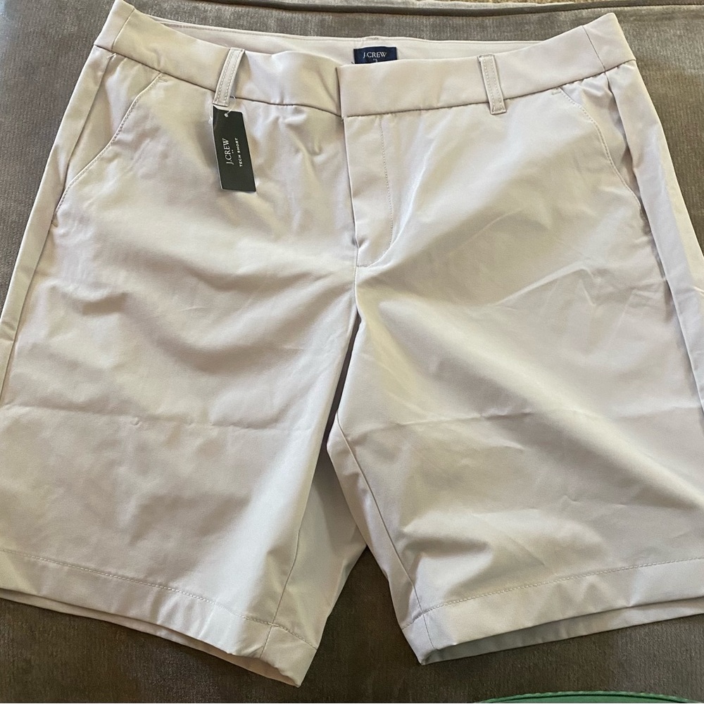 J Crew Tech Shorts (Women’s), never worn, tags on, size 12, khaki color